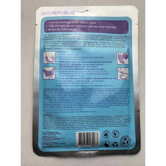 SKIN REPUBLIC PEDI PEEL MAX / INTENSIVE EXFOLIATING TREATMENT BIODEGRADABLE - Picture 2 of 2